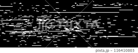 TV static noise texture. Glitch vhs pixel noise wallpaper. Bad interference signal concept. Random rippled video tape background. Image distortion distressed backdrop effect. Vector  116410803
