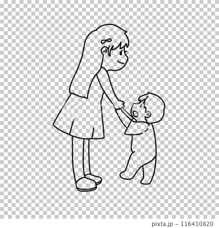 A woman is holding a baby A woman is holding a baby 116410820