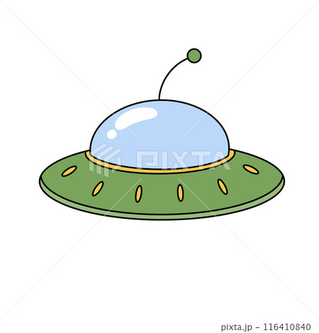 A green and blue UFO with a yellow stem A green and blue UFO with a yellow stem 116410840