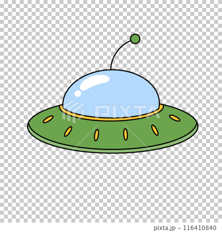 A green and blue UFO with a yellow stem A green and blue UFO with a yellow stem 116410840