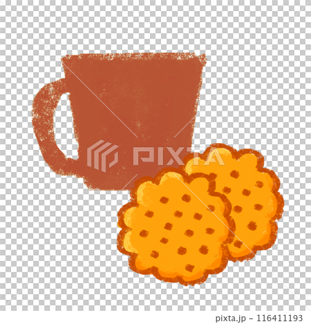 餅乾和咖啡蠟筆觸控圖 116411193