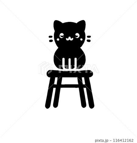 椅子に座る猫のイラスト 116412162