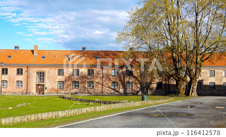 Historical architecture with trees and landscape in Oslo, Norway 116412578