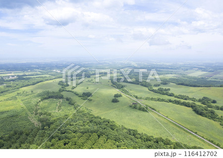 北海道 十勝平野 清水円山展望台（空撮） 116412702