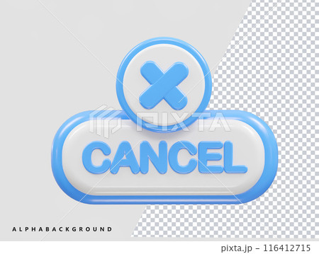 Cancel icon 3d rendering illustration 116412715