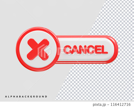 Cancel icon 3d rendering illustration Cancel icon 3d rendering illustration 116412716