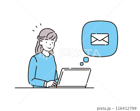 メール　パソコン　女性 116412799