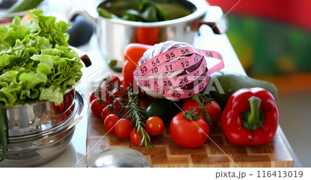 Healthy Fresh Vegetables Assortment Measuring Healthy Fresh Vegetables Assortment Measuring 116413019