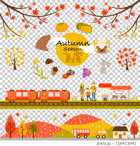 Autumn scenery and items in Japan 116413042