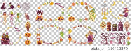October Halloween Costumed Animals Illustration Material Round Frame Set October Halloween Costumed Animals Illustration Material Round Frame Set 116413370