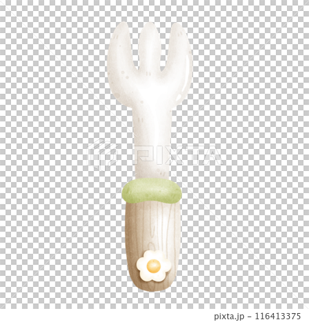 Cute cartoon of a spoon and fork with a flower. Cute cartoon of a spoon and fork with a flower. 116413375