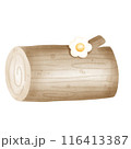 Cute logs wood with flowers 116413387