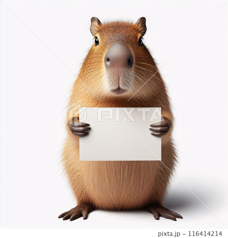Cute 3d animals holding up an empty white sign, all isolated on a white background Cute 3d animals holding up an empty white sign, all isolated on a white background 116414214