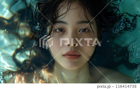 水中にいる女性 116414738