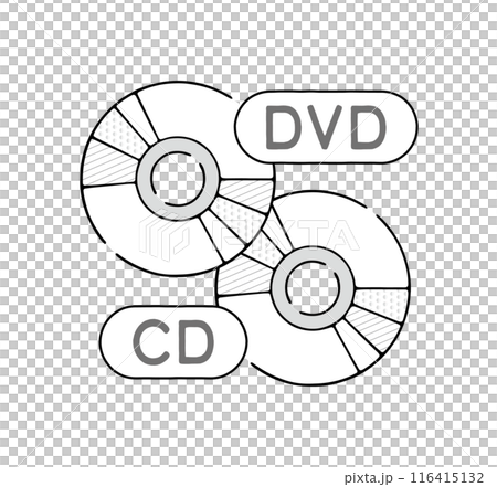 シンプルなDVDとCDのアイコン 116415132