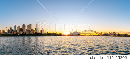 Sydney City skyline panorama at sunset 116415206