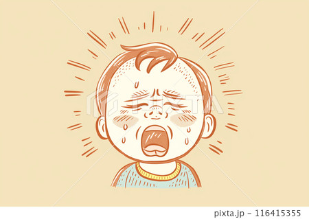 泣き喚く赤ん坊のイラスト素材 [116415355] - PIXTA