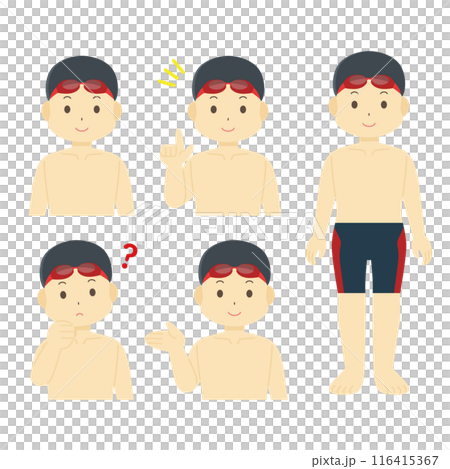 水着を着た男性のイラスト 水着を着た男性のイラスト 116415367