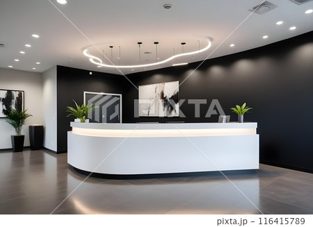 Modern Hotel Reception Area - Generated by AI Modern Hotel Reception Area - Generated by AI 116415789