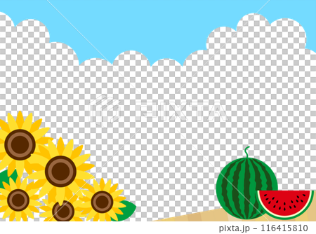 Cute summer watermelon frame background 116415810