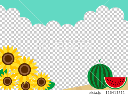 Cute summer watermelon frame background 116415811