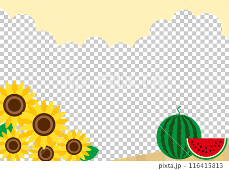 Cute summer watermelon frame background 116415813