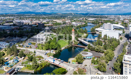 spokane park riverfront aerial washington 116415860