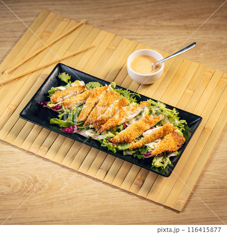 Asian style breaded chicken strips Asian style breaded chicken strips 116415877