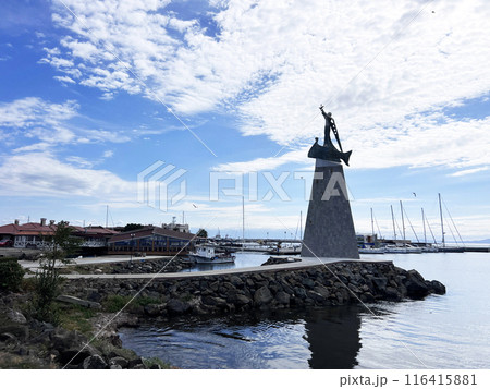 BULGARIA; BURGAS PROVINCE, NESSEBAR: Statue of Saint Nicholas in Nessebar 116415881