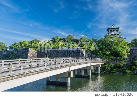 大阪城風景 内堀に架かる橋 極楽橋 大阪城風景 内堀に架かる橋 極楽橋 116416020