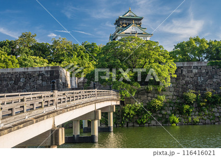 大阪城風景 内堀に架かる橋 極楽橋 大阪城風景 内堀に架かる橋 極楽橋 116416021