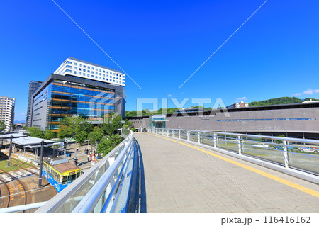 【熊本県】快晴の熊本駅の白川口（東口） 116416162