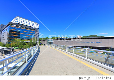 【熊本県】快晴の熊本駅の白川口(東口) 【熊本県】快晴の熊本駅の白川口(東口) 116416163