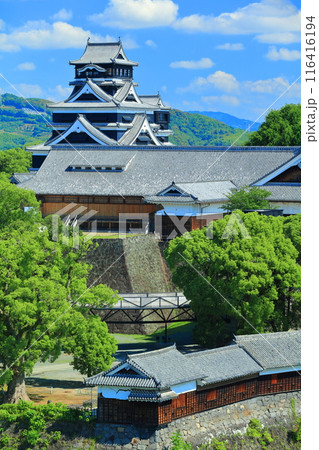 【熊本県】晴天の熊本城(天守閣と本丸御殿と重要文化財櫓群) 【熊本県】晴天の熊本城(天守閣と本丸御殿と重要文化財櫓群) 116416194
