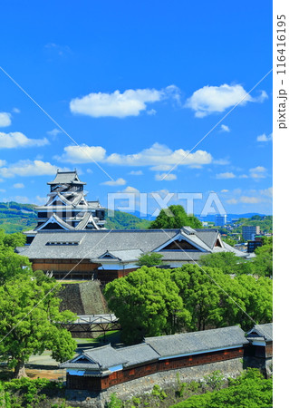 【熊本県】晴天の熊本城(天守閣と本丸御殿と重要文化財櫓群) 【熊本県】晴天の熊本城(天守閣と本丸御殿と重要文化財櫓群) 116416195