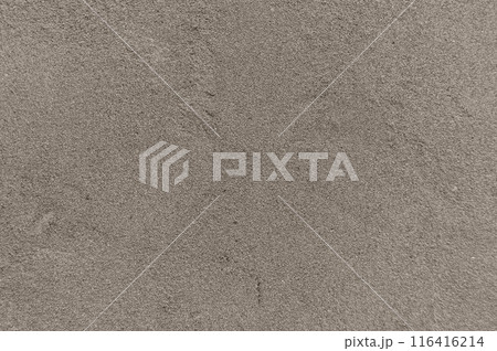 Gray texture of concrete plaster wall with roughness. Blank for the background in artworks. Close-up of building materials and their surface. 116416214