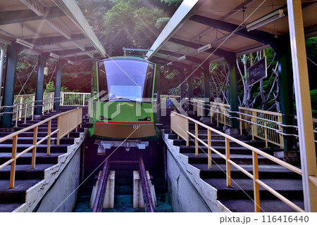 神奈川県 丹沢大山国定公園大山ケーブルカー駅の風景 神奈川県 丹沢大山国定公園大山ケーブルカー駅の風景 116416440