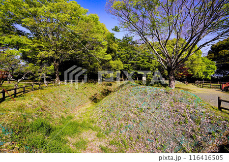 静岡県吉田町 小山城跡 三日月堀と丸馬出 静岡県吉田町 小山城跡 三日月堀と丸馬出 116416505