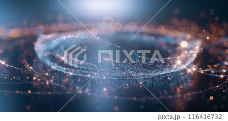 holographic circle luminous space, dark background 116416732