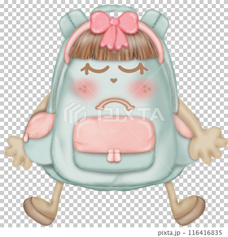 Backpack. Hand drawn trendy illustration,School decorative element.Back to school.Colorful pastel.cartoon cute style. Backpack. Hand drawn trendy illustration,School decorative element.Back to school.Colorful pastel.cartoon cute style. 116416835