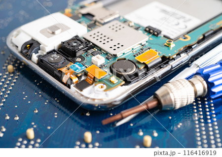 Repairing and upgrade circuit mainboard of notebook, electronic, computer hardware and technology. Repairing and upgrade circuit mainboard of notebook, electronic, computer hardware and technology. 116416919