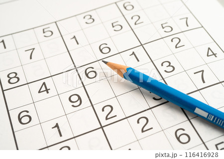 Sudoku puzzle, brain game for developing Alzheimer disease in senior patient. 116416928
