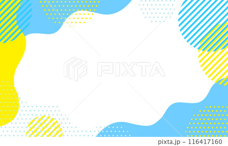 ポップな幾何学模様 01 水色黄色 116417160