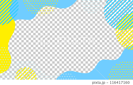 ポップな幾何学模様 01 水色黄色 116417160