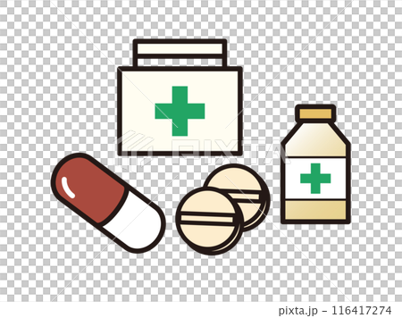 藥品和急救箱圖示插圖 set_color 116417274