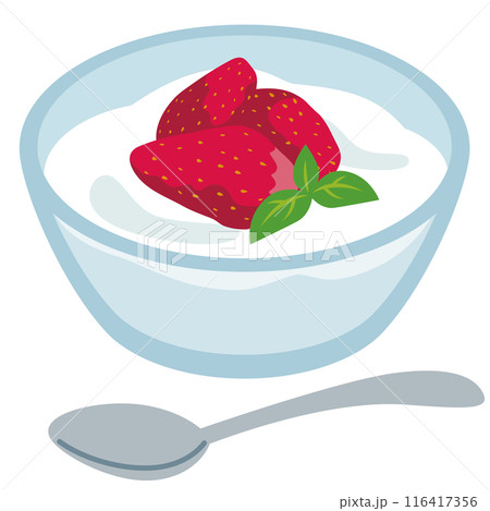 イチゴ入りヨーグルト　乳製品　乳酸菌 116417356