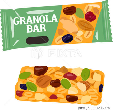 袋入りのグラノーラバー 袋入りのグラノーラバー 116417520