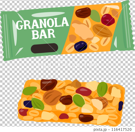 袋入りのグラノーラバー 袋入りのグラノーラバー 116417520