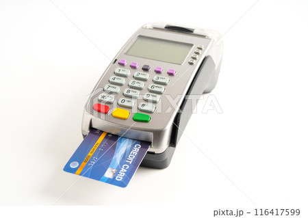 POS terminal for payment, finance and shopping, business and technology. 116417599