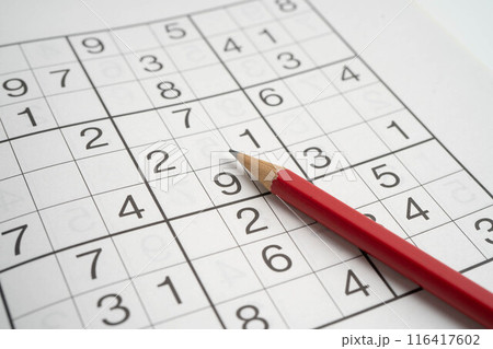 Sudoku puzzle, brain game for developing Alzheimer disease in senior patient. 116417602